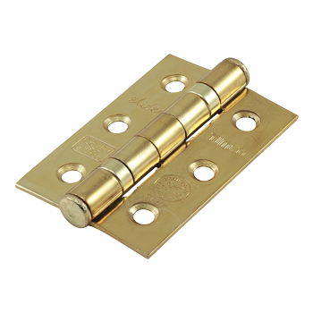 76mm x 51mm x 2.2mm Grade 7 Fire Door Hinges - Ball Bearing - Electro Brass - Pack of 2 
