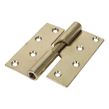 100mm x 86mm Left Hand Rising Butt Hinge - Electro Brass Plated - Pack of 2