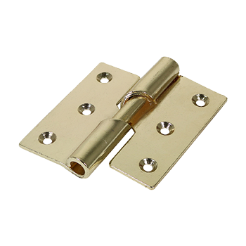 75mm x 72mm Left Hand Rising Butt Hinge - Electro Brass Plated - Pack of 2