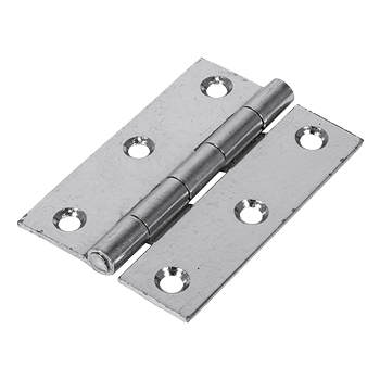 63mm x 44mm Butt Hinge Fixed Pin - Zinc Plated - Pack of 2