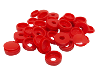 Hinged screw Cover Caps 6-8g Red