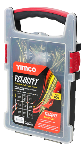 Timco Velocity Woodscrews 600 Piece MixedTrade Grab Pack