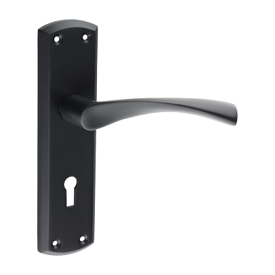 Matt Black - Zeta international Lock Door Handle 175mm x 45mm