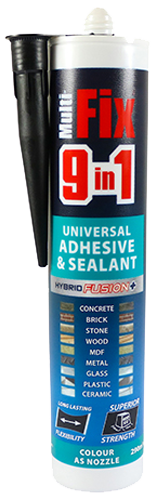 Timco Multi-Fix 9 in 1 Universal Adhesive & Sealant Black 290ml Tube