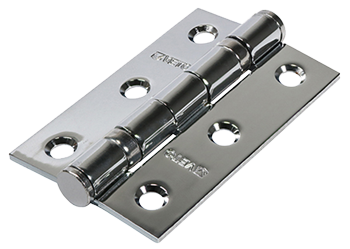 76mm x 51mm Twin Ball Bearing Hinge - Poliched Chrome - Pack of 2