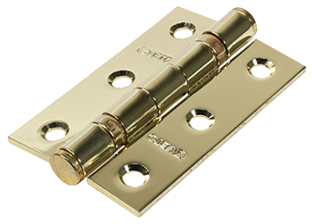 76mm x 51mm Twin Ball Bearing Hinge - Electro Brass - Pack of 2