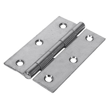 90mm x 60mm Butt Hinge Fixed Pin - Zinc Plated - Pack of 2