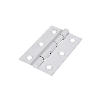75mm x 50mm Butt Hinge Fixed Pin - White - Pack of 2