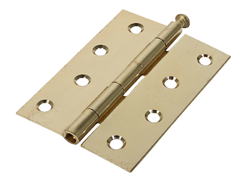 90mm x 60mm Butt Hinge loose Pin - Electro Brass Plated - Pack of 2
