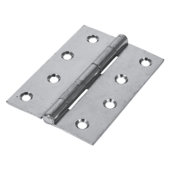 100mm x 70mm Butt Hinge Fixed Pin - Zinc Plated - Pack of 2