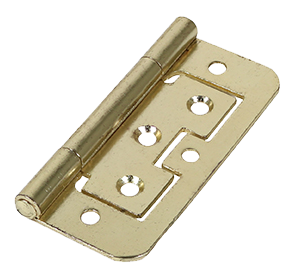 75mm x 51mm Flush Hinge - Electro Brass Plated - Pack of 2