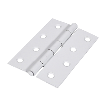 100mm x 70mm Butt Hinge Fixed Pin - White - Pack of 2