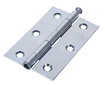 90mm x 60mm Butt Hinge Loose Pin - Zinc Plated - Pack of 2