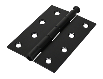 100mm x 71mm Butt Hinge Loose Pin - Black Coated - Pack of 2