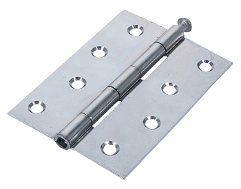 100mm x 71mm Butt Hinge Loose Pin - Zinc Plated - Pack of 2