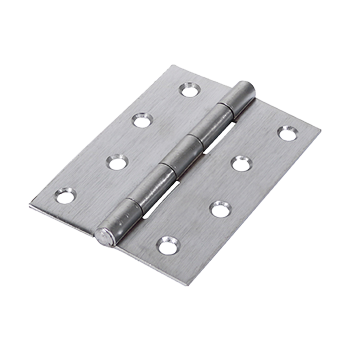 100mm x 70mm Butt Hinge Fixed Pin - Satin Chrome Plated - Pack of 2