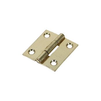 38mm x 34mm Butt Hinge Fixed Pin - Electro Brass Plated - Pack of 2