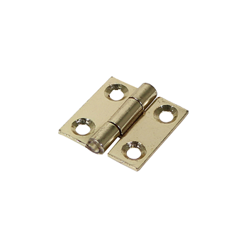 25mm x 25mm Butt Hinge Fixed Pin - Electro Brass Plated - Pack of 2