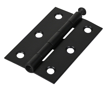 75mm x 50mm Butt Hinge Loose Pin - Black Coated - Pack of 2