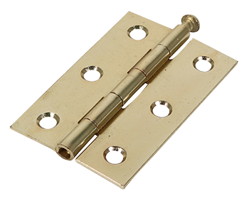 75mm x 50mm Butt Hinge loose Pin - Electro Brass Plated - Pack of 2