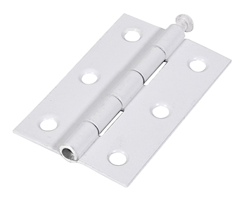 75mm x 50mm Butt Hinge Loose Pin - White Coated - Pack of 2