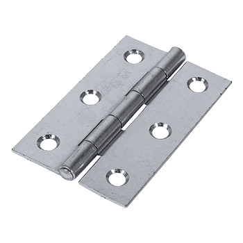 75mm x 50mm Butt Hinge Fixed Pin - Zinc Plated - Pack of 2
