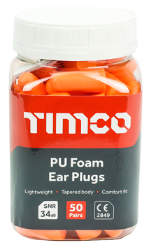 PU Foam Ear Plugs Jar of 50 Pairs