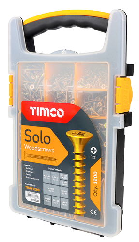 Timco Solo Woodscrews 1200 Piece Mixed Trade Grab Pack